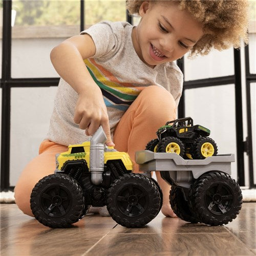 JOHN DEERE MONSTER TREADS ROARING REV UP HAULER