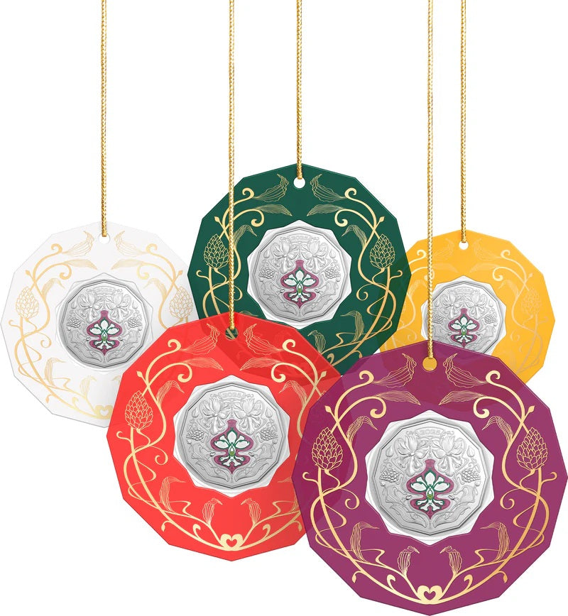 RAM 2025 COLOUR PRINT 50 CENT CHRISTMAS COIN FESTIVE FLORALS