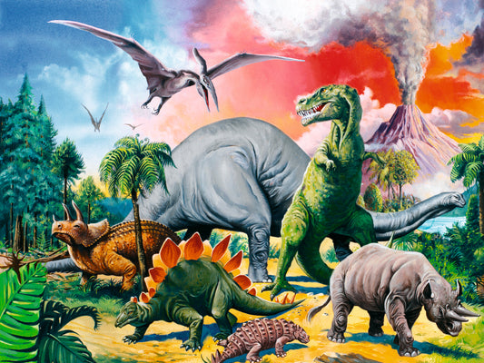 RAVENSBURGER AMONG THE DINOSAURS 100 PIECE PUZZLE
