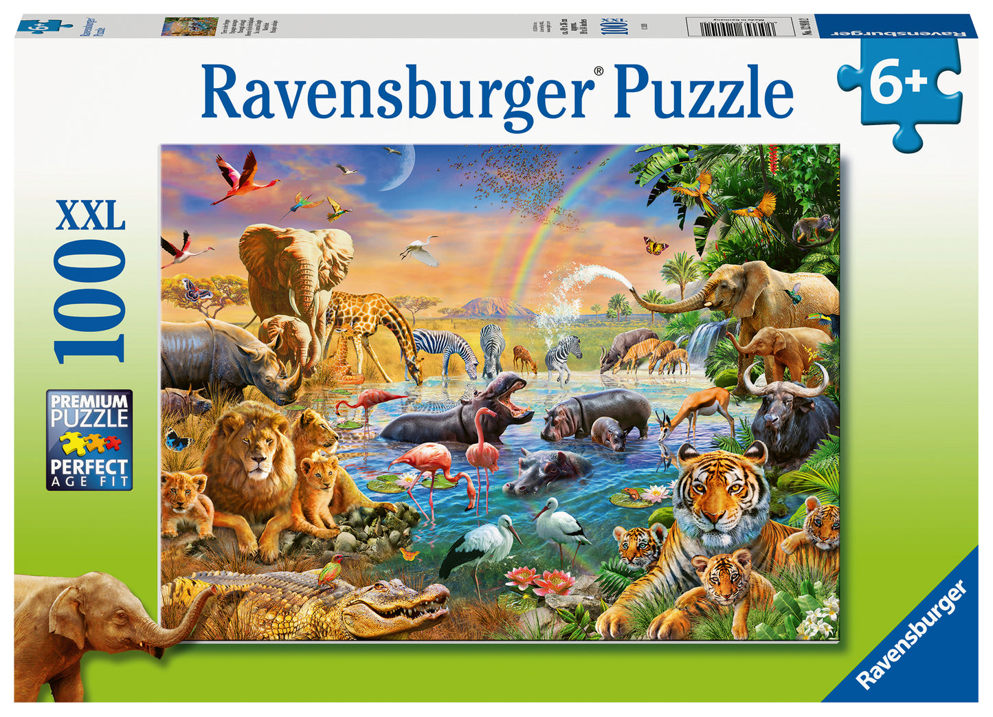 RAVENSBURGER SAVANNAH JUNGLE WATERHOLE 100 PIECE PUZZLE