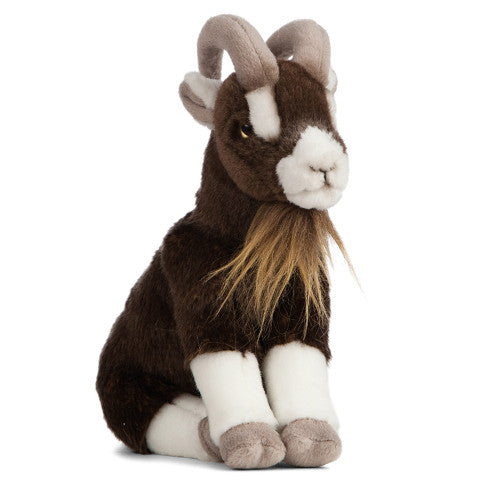 LIVING NATURE - BROWN GOAT SITTING PLUSH 25CM