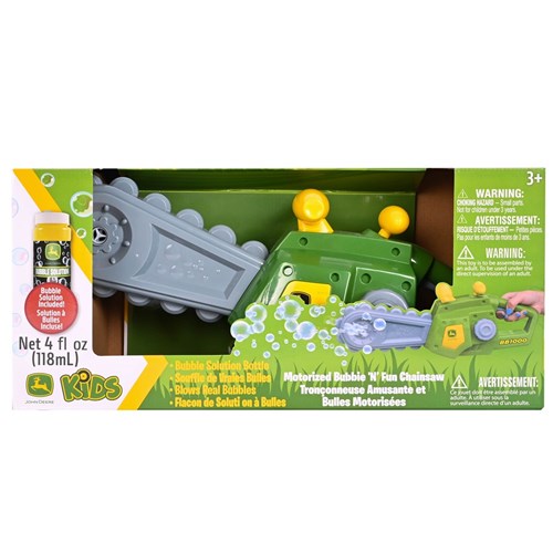 JOHN DEERE MOTORISED BUBBLE AND FUN CHAINSAW