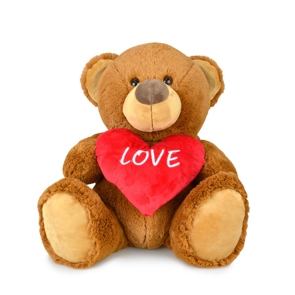 KORIMCO BUDDY LOVE VALENTINE PLUSH BEAR BROWN 40CM