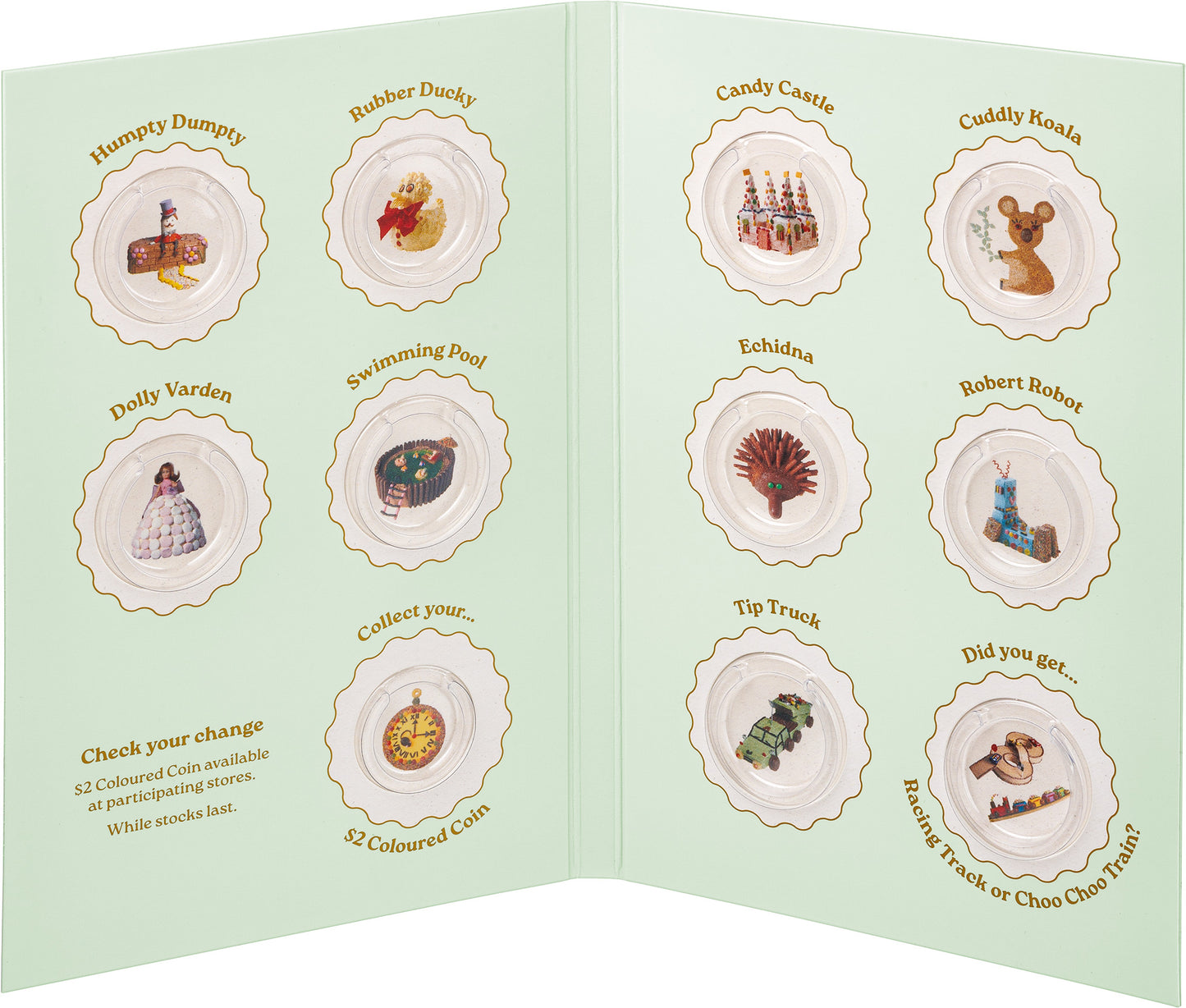 AWW BIRTHDAY CAKE $1 TUBE TEN COIN COLLECTION AND FOLDER SET