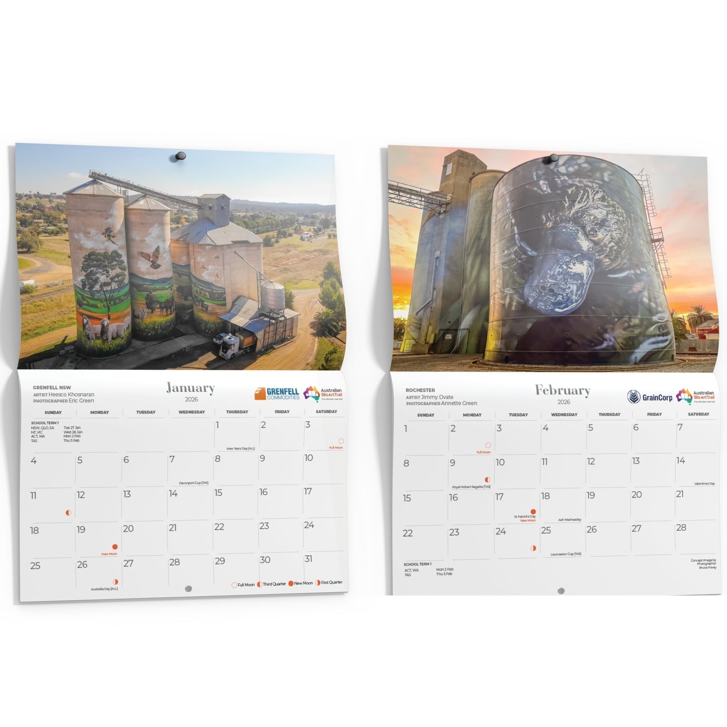 AUSTRALIAN SILO ART WALL CALENDAR 2026