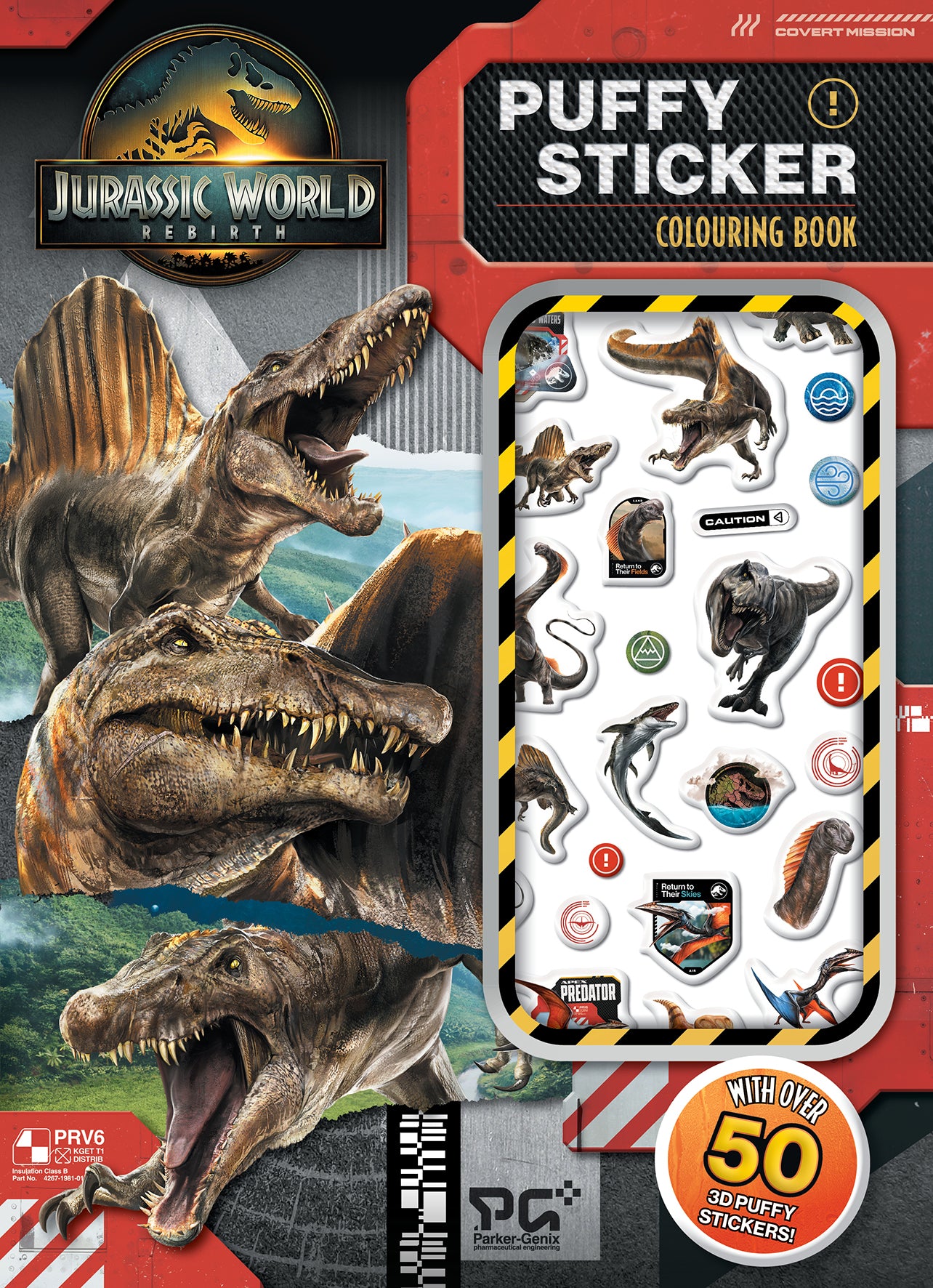 JURASSIC WORLD REBIRTH PUFFY STICKER COLOURING BOOK - SCHOLASTIC