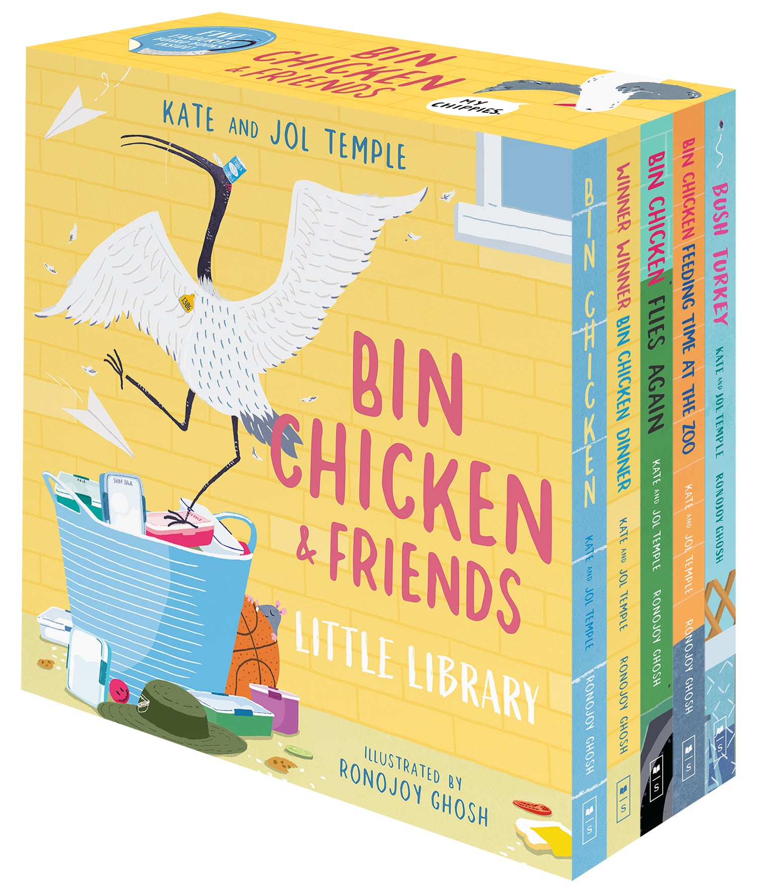 BIN CHICKENS AND  FRIENDS LITTLE 5 BOOK LIBRARY - KATE AND JOL TEMPLE