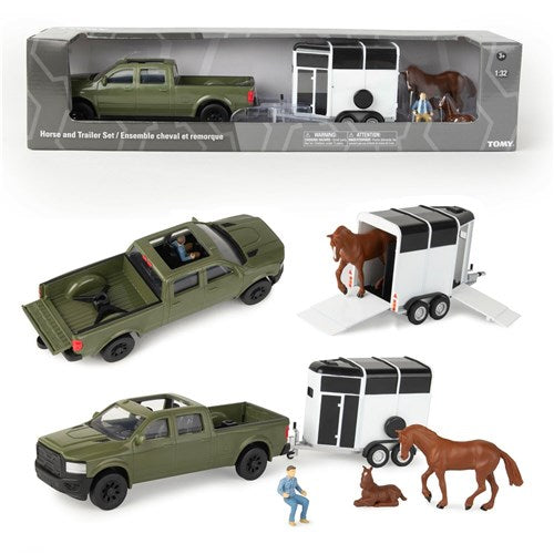 JOHN DEERE 1:32 HORSE TRAILER SET