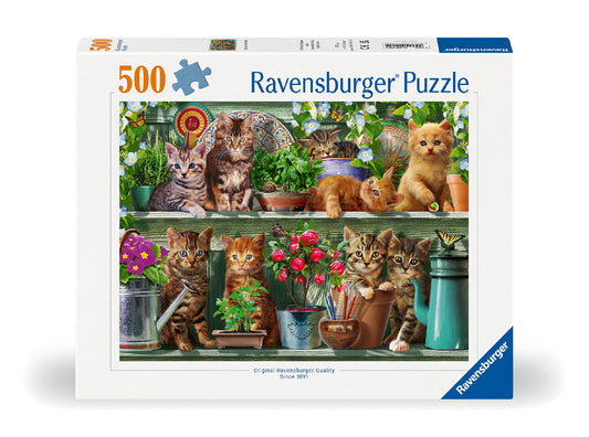 RAVENSBURGER CATS ON THE SHELF 500 PIECE PUZZLE