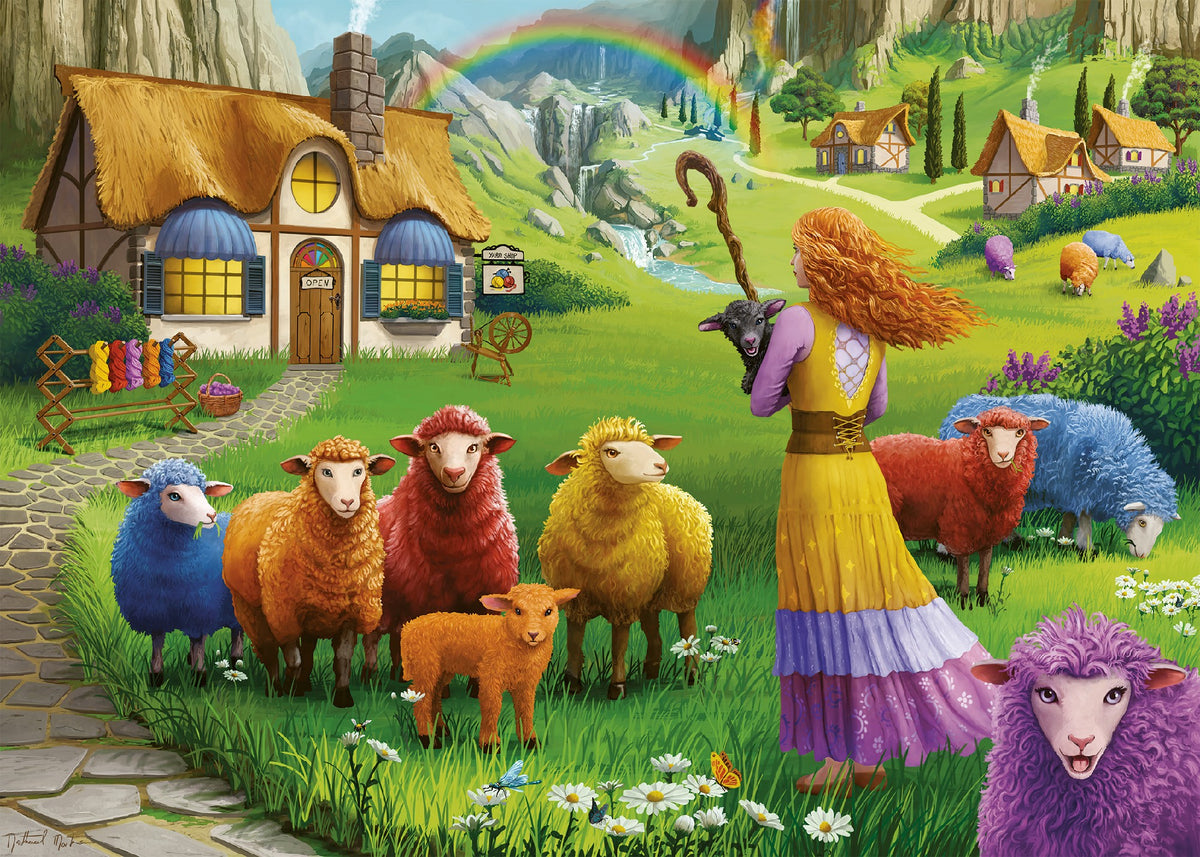RAVENSBURGER COLORFUL WOOL 1000 PIECE PUZZLE