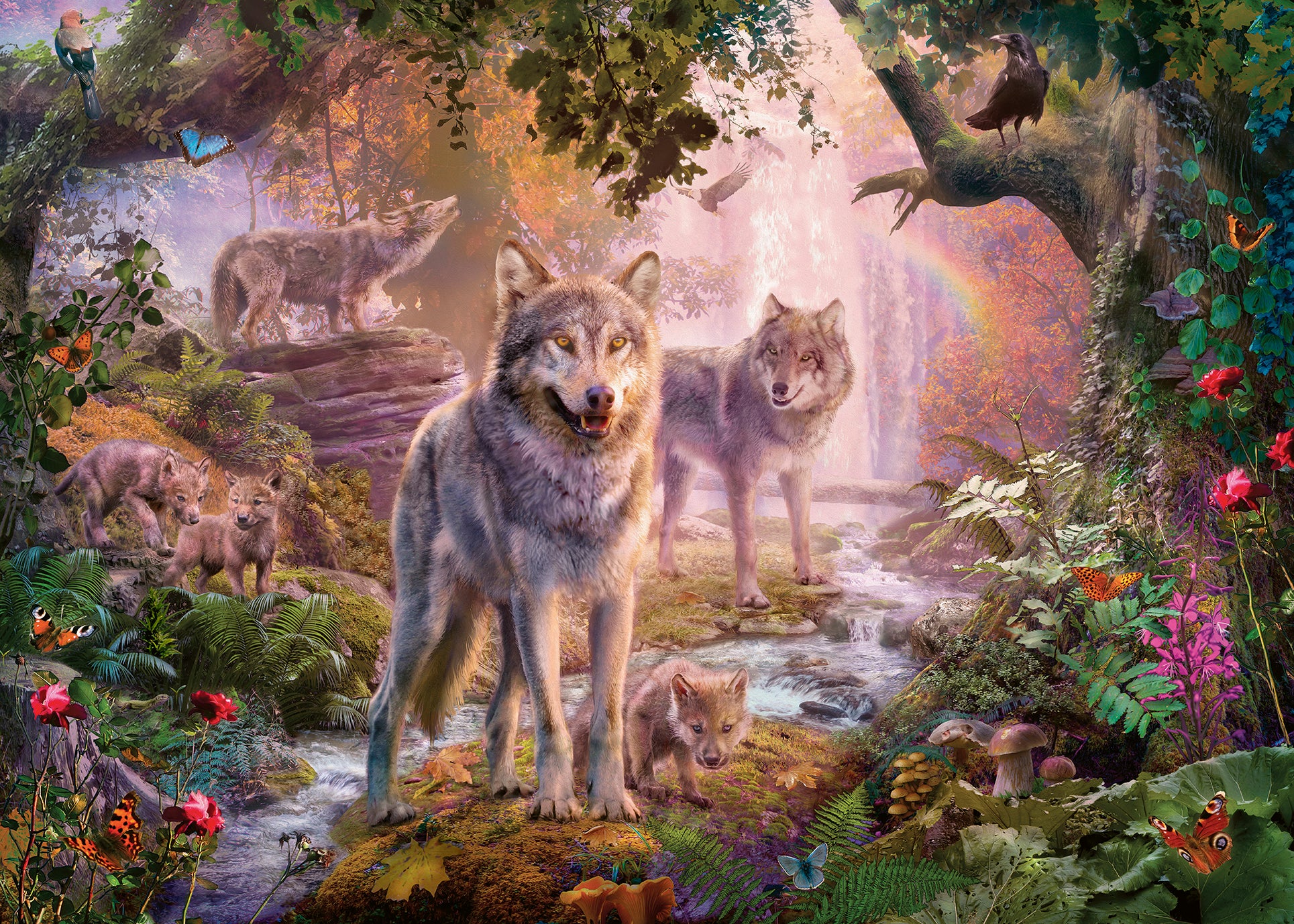 RAVENSBURGER SUMMER WOLVES 1000 PIECE PUZZLE