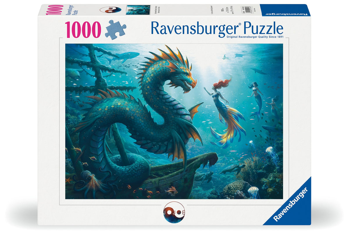RAVENSBURGER DRAGON MERMAID AND TURTLES 1000 PIECE PUZZLE