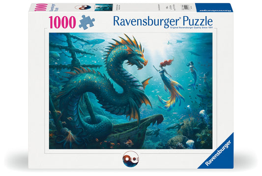 RAVENSBURGER DRAGON MERMAID AND TURTLES 1000 PIECE PUZZLE