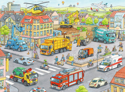 RAVENSBURGER VEHICLES IN THE CITY 100 PIECE PUZZLE