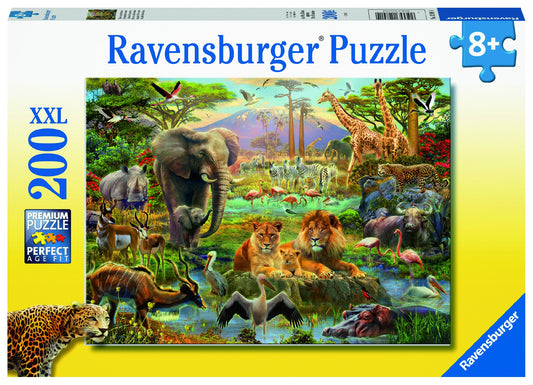 RAVENSBURGER AT THE WATERING HOLE 200 PIECE PUZZLE