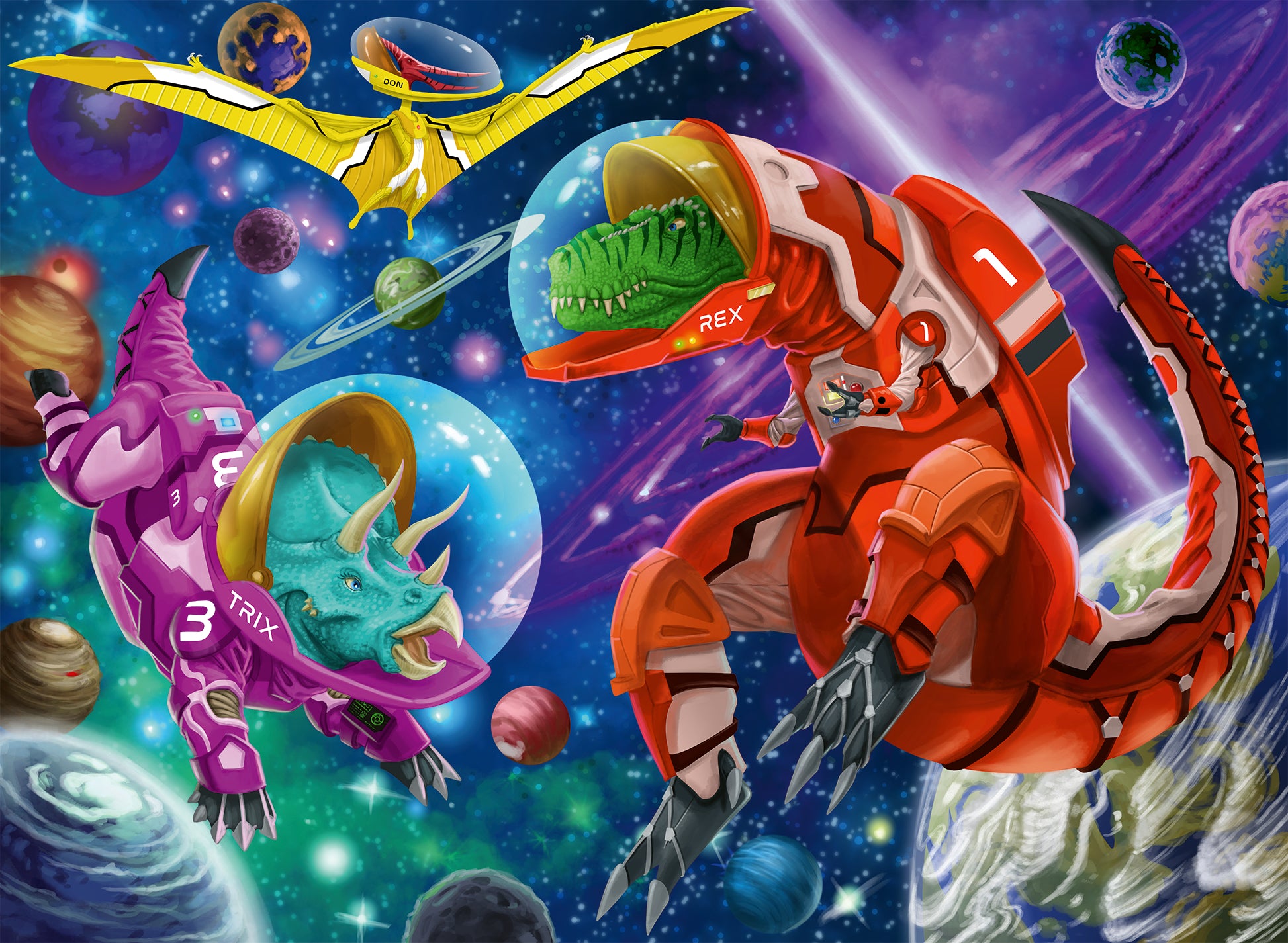 RAVENSBURGER SPACE DINOSAURS 200 PIECE PUZZLE