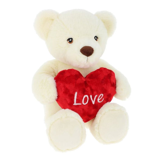 KEELECO BARNEY PLUSH VALENTINE BEAR 45CM WHITE