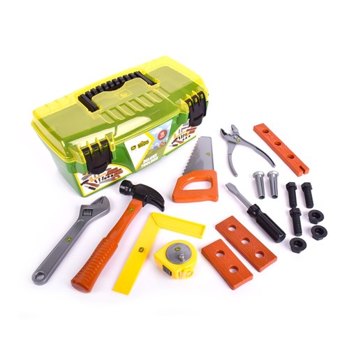 JOHN DEERE 18 PIECE DELUXE TOOL BOX WITH TOOLS