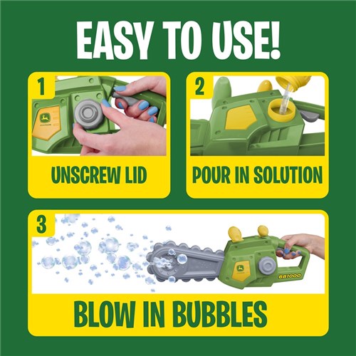 JOHN DEERE MOTORISED BUBBLE AND FUN CHAINSAW