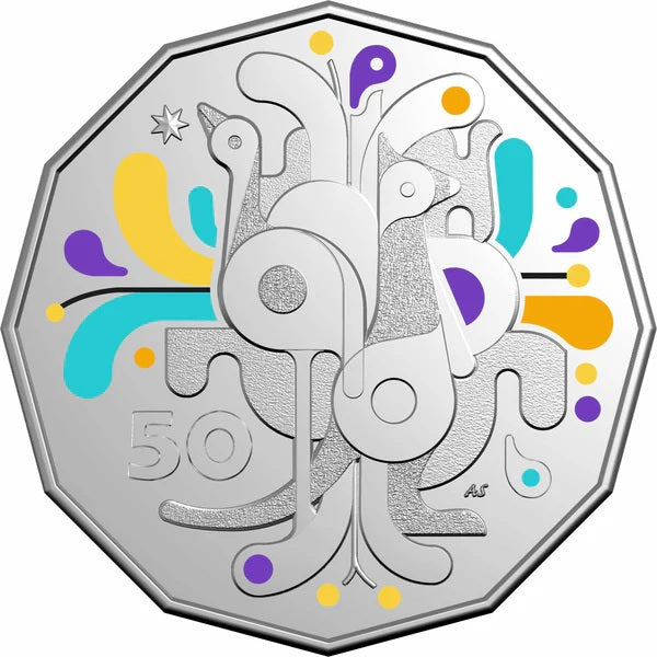 COIN PACK 50 CENT UNC 2025 COLOURED CELEBRATION BIRTHDAY