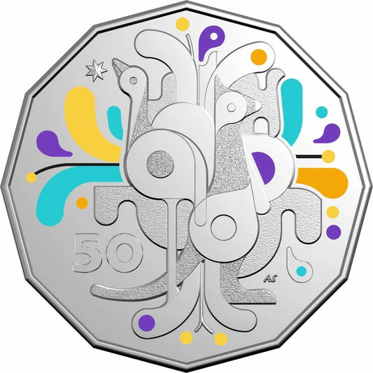 COIN PACK 50 CENT UNC 2025 COLOURED CELEBRATION BIRTHDAY