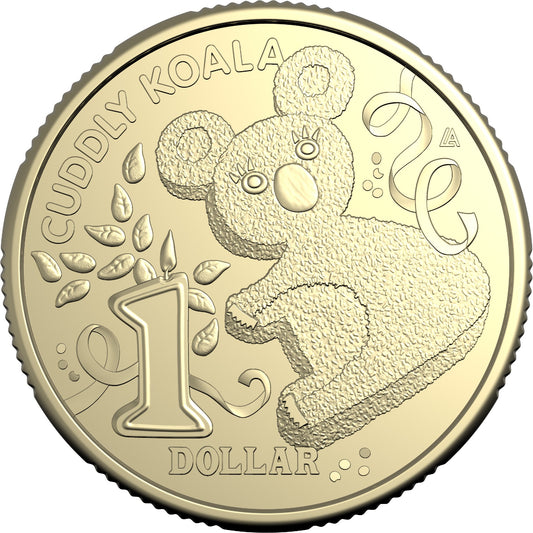 AWW BIRTHDAY CAKE CUDDLY KOALA 2025 $1 UNCIRULATED COIN IN CARD