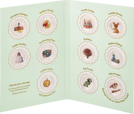 AWW BIRTHDAY CAKE $1 TUBE TEN COIN COLLECTION  AND FOLDER SET