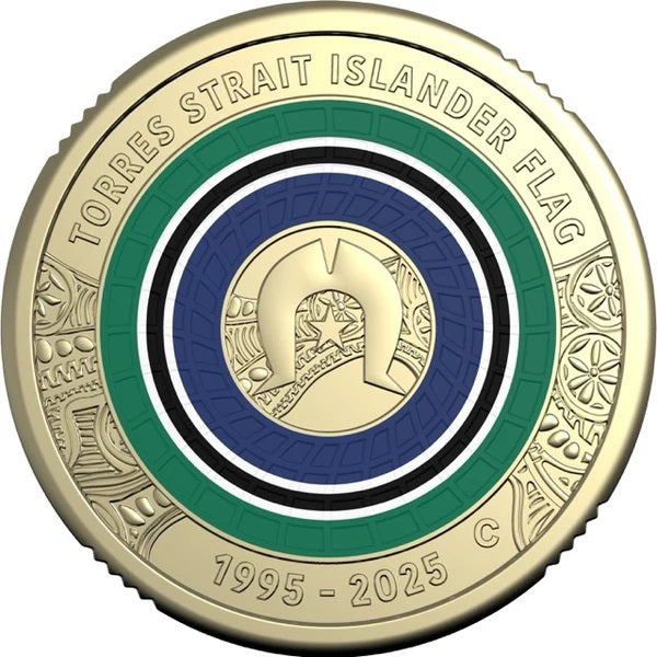 30 Years of the Torres Strait Islander Flag 2025 $2 C Mintmark Coloured Uncirculated Coin