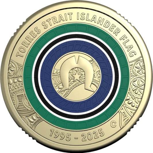 30 Years of the Torres Strait Islander Flag 2025 $2 C Mintmark Coloured Uncirculated Coin