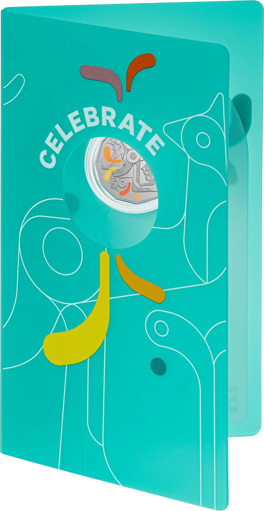 2026 UNC 50c COLOURED UNCIRCULATED COIN CELEBRATIONS 2026