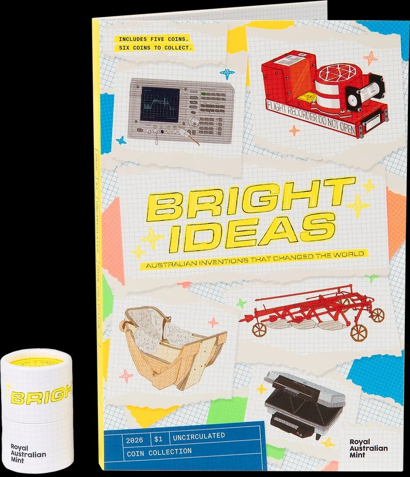 Bright Ideas 2026 $1 Uncirculated Collection Folder and Five-Coin Set with $2 Till Coin Included