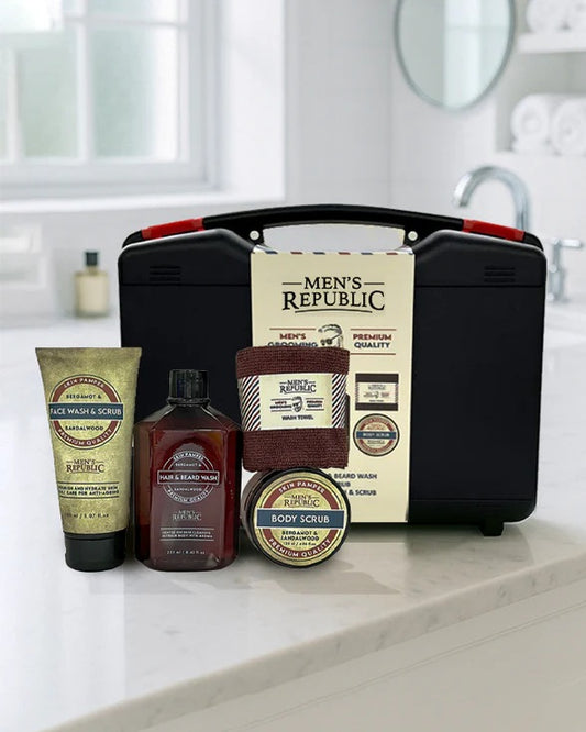 MENS REPUBLIC 5 PIECE GROOMING KIT INCLUDING TOOL CASE